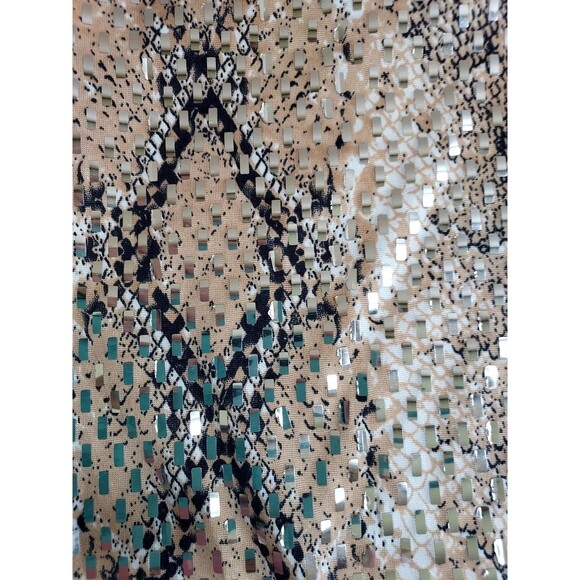 NWT Plus Ladies Rainbow Animal Print Foiled Cutout Taupe Bodysuit Size 2X - Picture 6 of 9